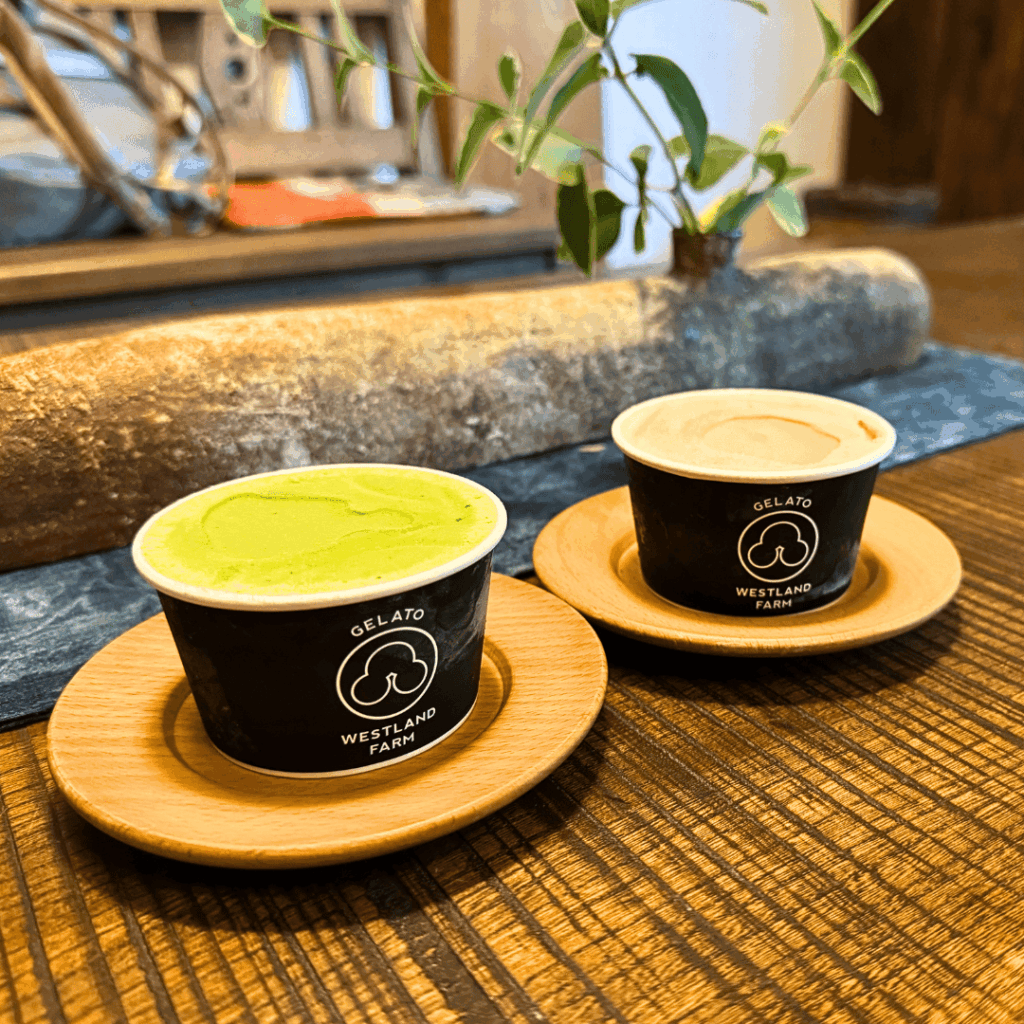 [画像：清水牧場さんのジェラート]