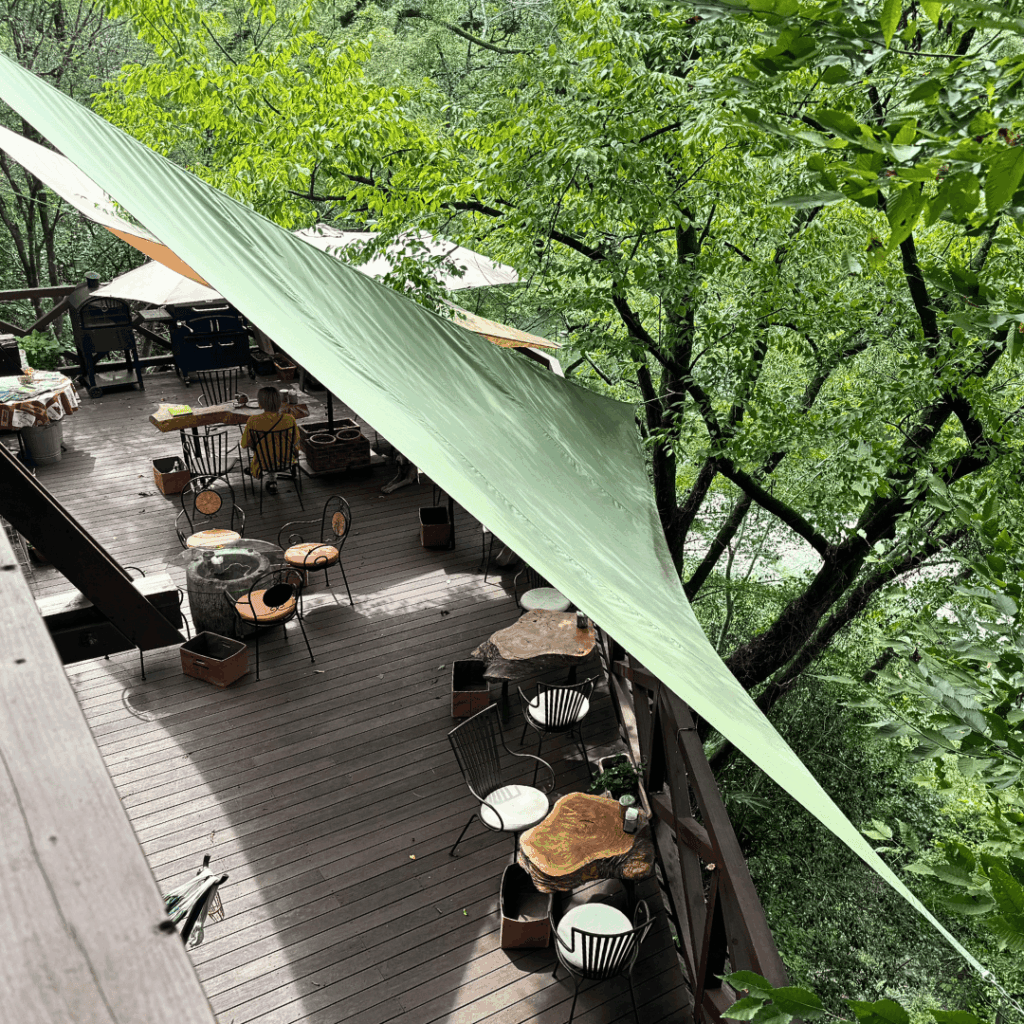 [画像：大自然の中のカフェ]