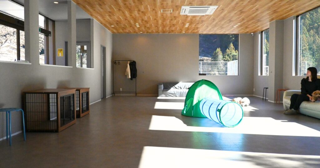 画像：HOMELAND OMEさんの屋内ドッグラン　その１