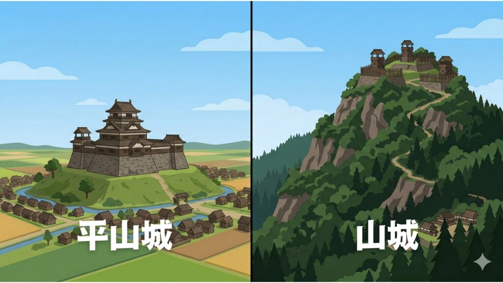 勝沼城は平山城、辛垣城は山城でした