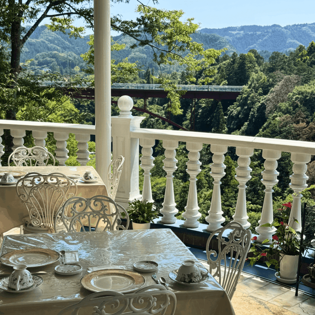 ROSE TOWN TEA GARDENのテラス席からの眺め